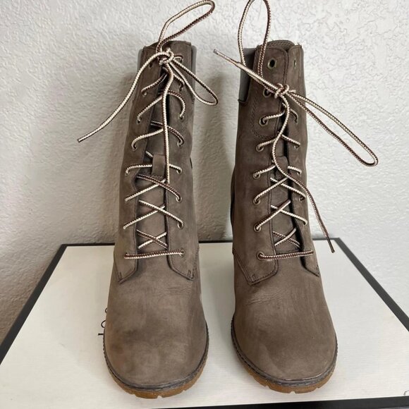 Timberland Ladies 9 Tillston 4834 Brown Nubuck Suede Ankle Boots Women's Size 9 - Picture 1 of 10